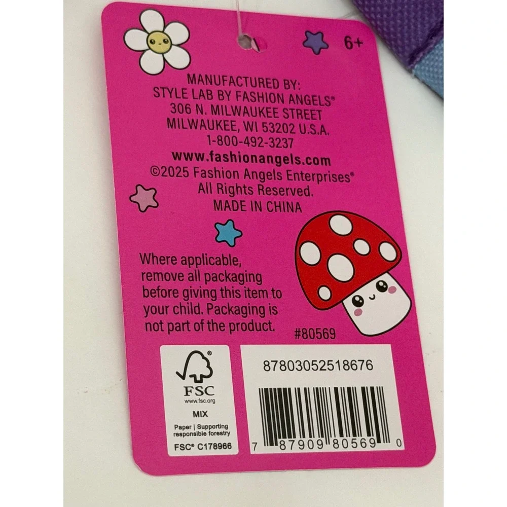 Fashion Angels Cat Milkshake 3 Ring Binder Pouch Purple School Pencil Case 80569
